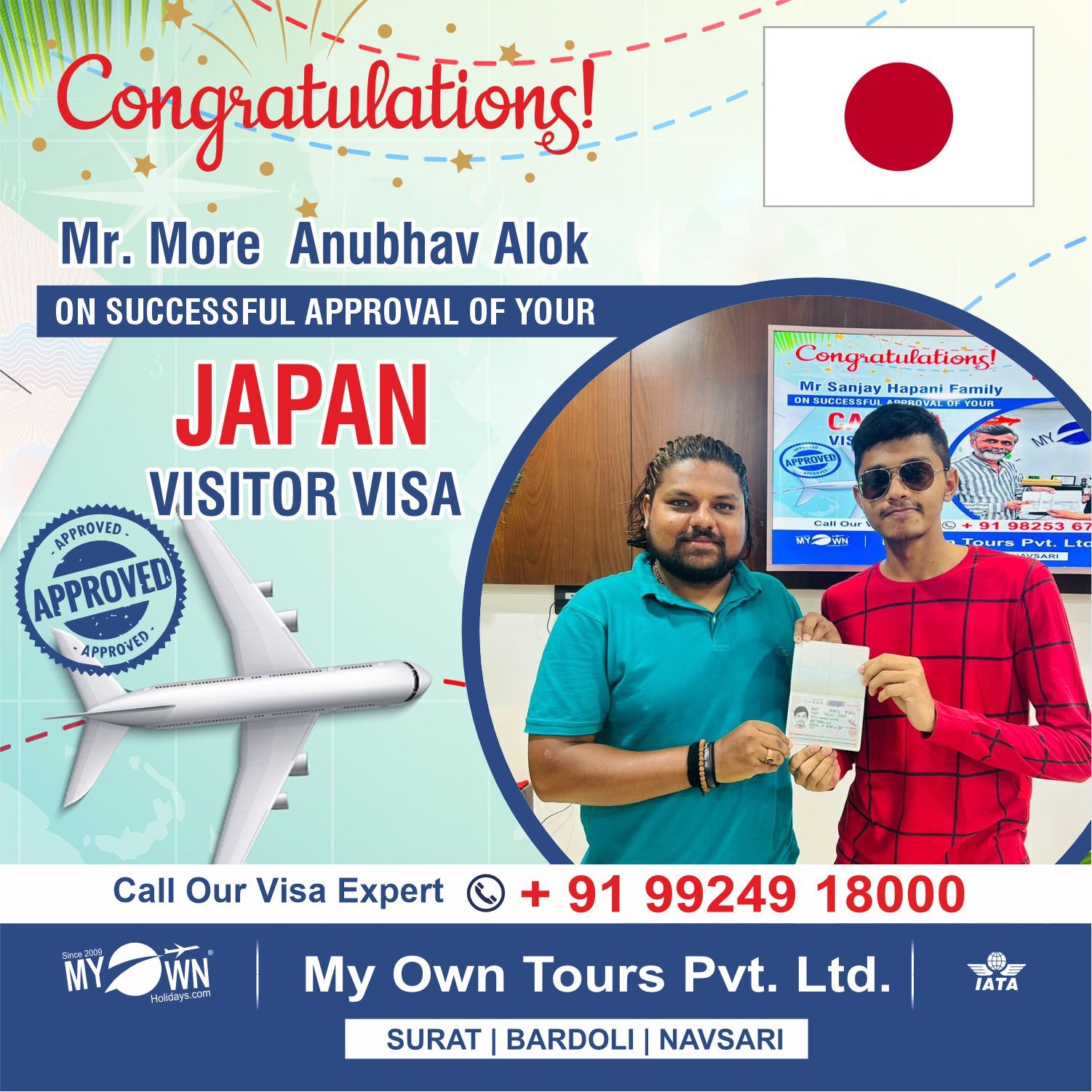 JAPAN Visitor Visa - Mr. More Anubhav Alok - JAPAN Consultant in Surat