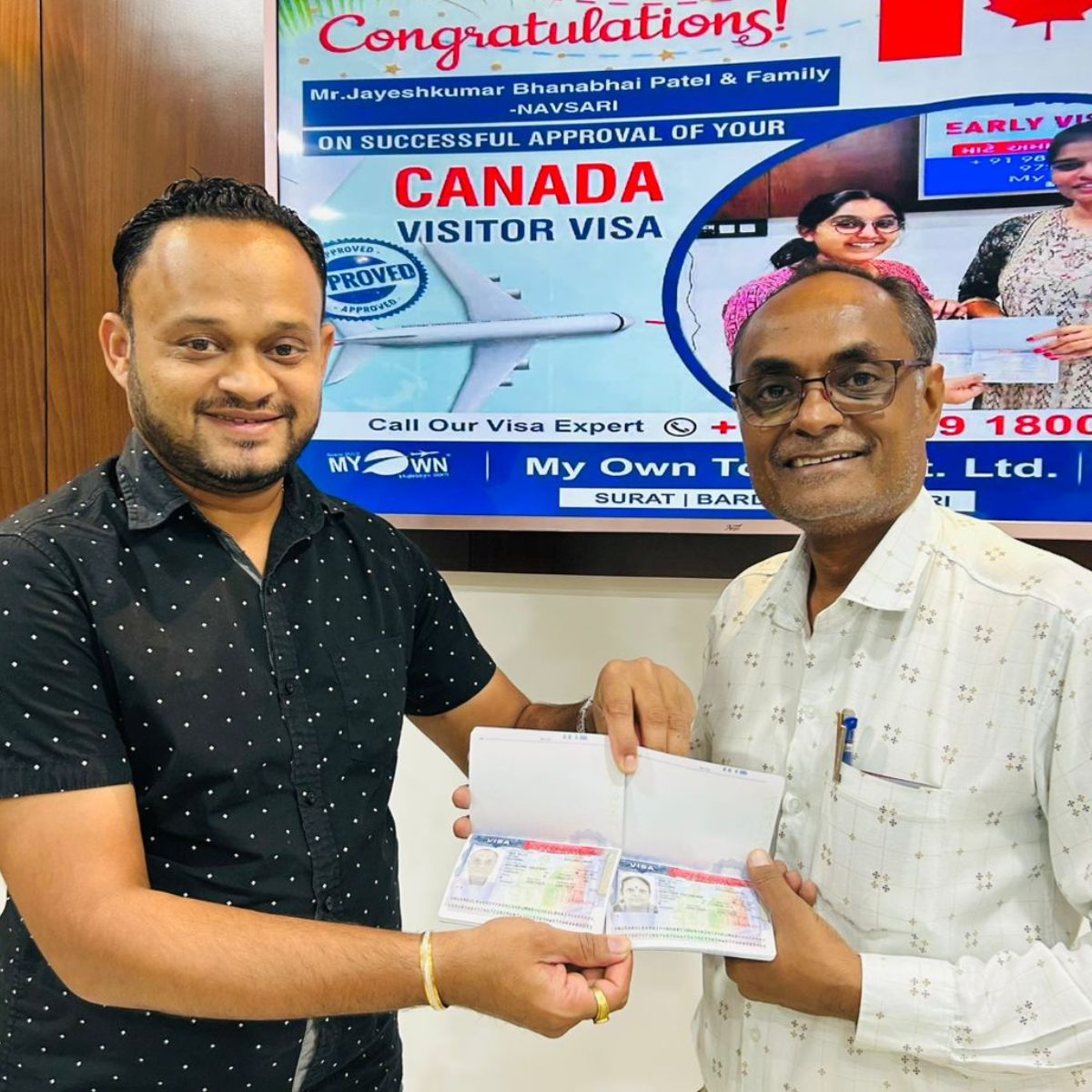 USA Visitor Visa - Mr & Mrs. Ishvarlal Mangubhai Parekh - USA Visa Consultant in Surat